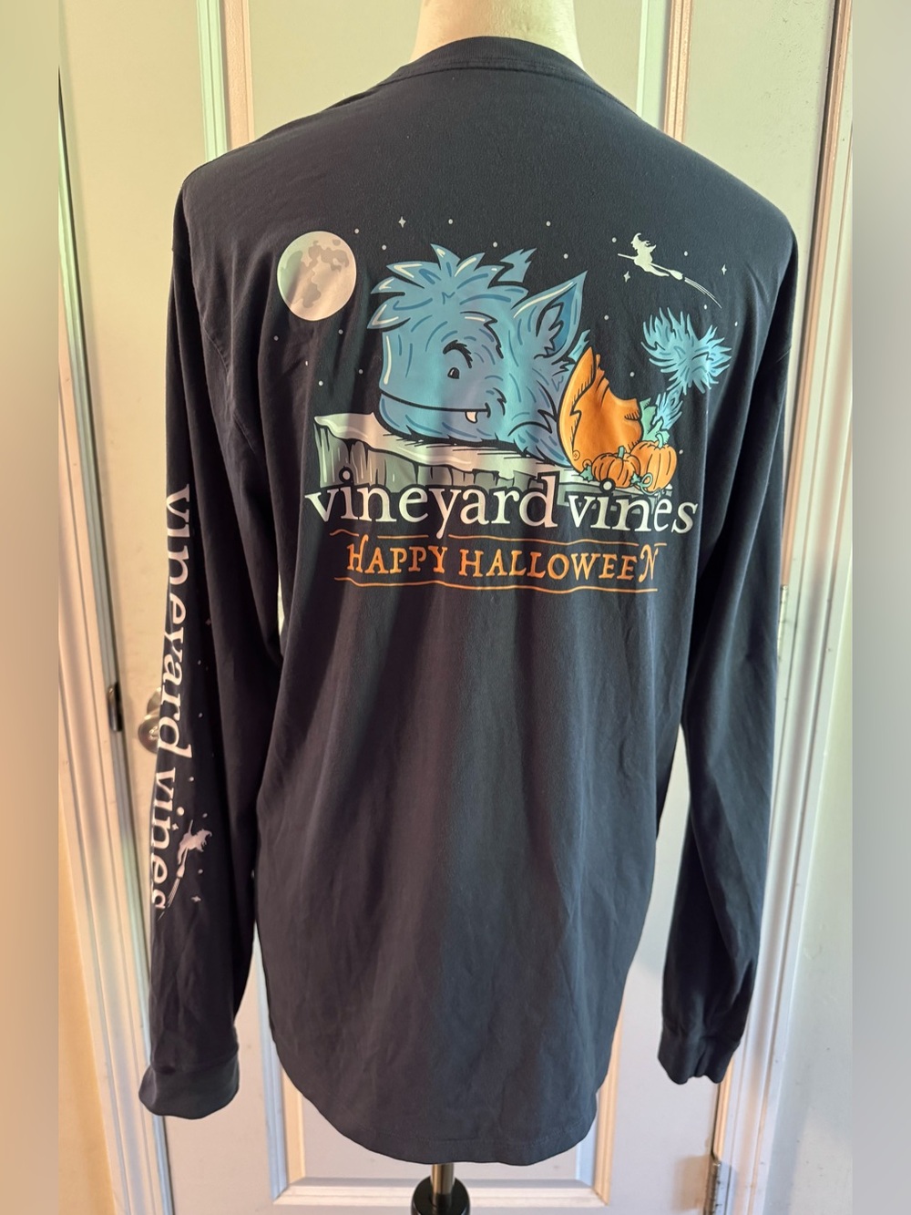 Vineyard Vines Halloween Werewolf Witch Pocket Tee T Shirt Blue Mens /Unisex S